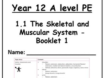 OCR A Level PE - The Skeletal and Muscular System Booklets