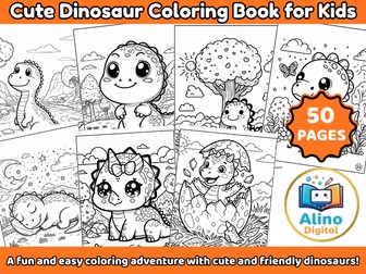 Cute Dinosaur Coloring Book for Kids