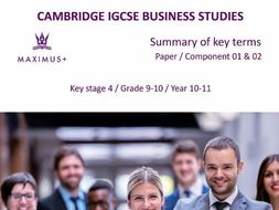 complete igcse business studies 0450 summary of key terms pdf format