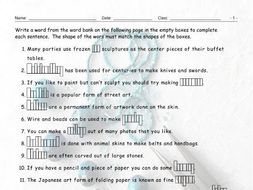 Art Forms Sentence Shapes