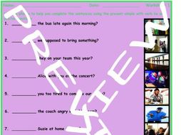 Present Simple Tense Verb Be Yes/No Questions 3 Photo Worksheet Set