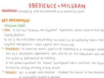 Obedience and Milgram Notes