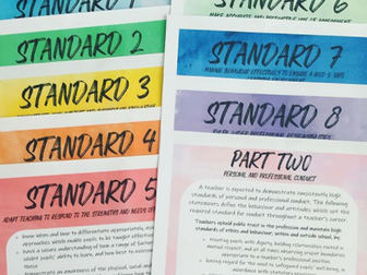 Rainbow Teachers' Standards cover sheets