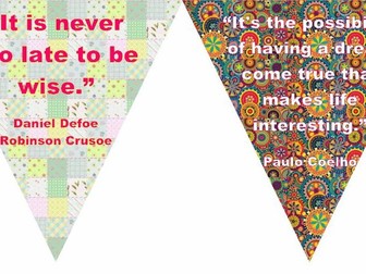 Bunting for classroom display- Book quotes