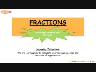Percentage Increase & Decrease: Differentiated + Editable PPT + Codebreaker L2