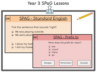 Year 3 SPaG Unit of Work