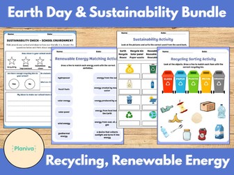 Earth Day & Sustainability Bundle | Recycling, Renewable Energy & Environment Activities