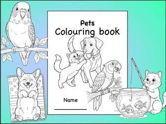 Pets Colouring Book – Fun Animal Activity Pages for Primary Kids (KS1)