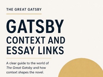 Gatsby Context and Essay Links
