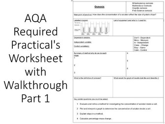 AQA Science Required Practical Worksheet Part 1