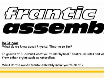 GCSE DRAMA Practitioner Tasters (Frantic Assembly)