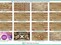 Crazy Squares English PowerPoint Game Template FREE READ ONLY SHOW