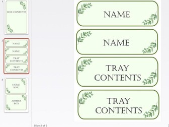 Classroom labels plant themed