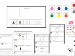 Basic shape, number, CVC words and letters and colour worksheets and activities