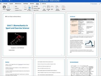 BTEC L3 Sport and Exercise Science - Unit 7 Biomechanics Resource Pack