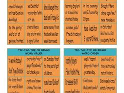 Word Order Tic-Tac-Toe or Bingo