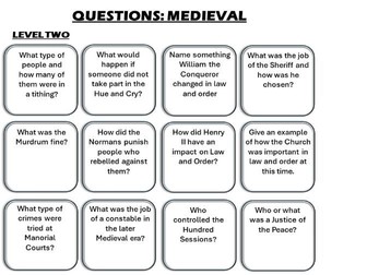 GCSE History Crime and Punishment Revision Games
