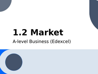 A-level Business (Edexcel): 1.2 Markets