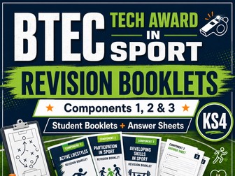 Pearson BTEC Tech Award in Sport Complete Booklet Bundle | Components 1, 2 and 3 | Retrieval, Revision, Exam Prep, Mastery and Homework Booklets & Answers