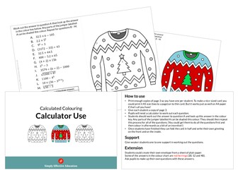 Christmas Calculated Colouring (Calculator Use)