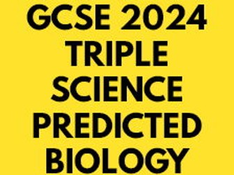 GCSE PREDICTED 2024 TRIPLE SCIENCE BIOLOGY AQA PAPER 1