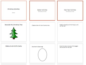 Easter, Christmas and New Year ICT Activities in PowerPoint