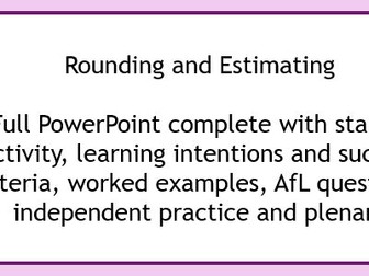 Rounding and Estimating KS3 Lesson