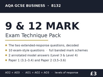 AQA GCSE Business 8132 | 9 & 12 Mark | Technique
