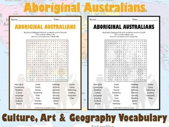 Aboriginal Australians Word Search | Culture, Art & Geography Vocabulary