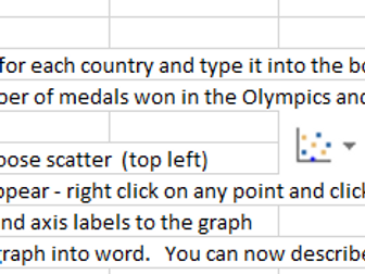 Drawing and writing about a scattergraph - do the richest countries win more medals at the olympics?