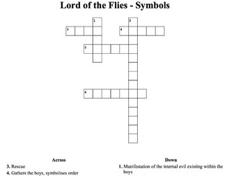 Lord of the Flies - Symbols Crosswords