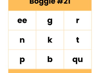 EYFS Year 1 Phonics Game Boggle
