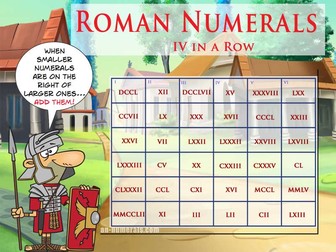 Roman Numerals Lesson - 4 in a Row Roman Numerals Game - Heaps of Fun