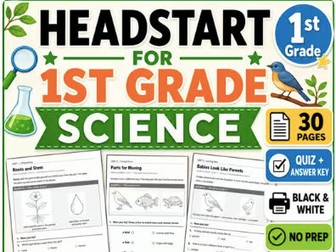 1st Grade Science Workbook with Quiz