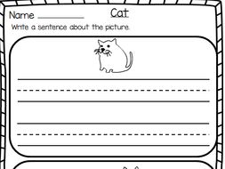 CVC Words Writing Sentence Worksheets for Kindergarten: | Teaching ...