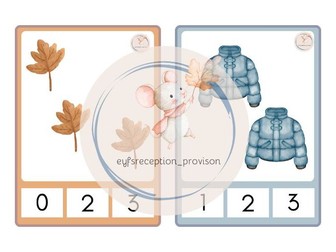 Autumn Count and Peg Cards 1–5 (A5)