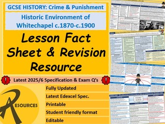 Whitechapel Fact Sheets Revision - Crime & Punishment - Edexcel GCSE History