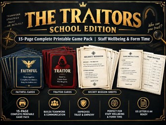 The Traitors School Edition Game | Staff Wellbeing & Team Building Activity Pack