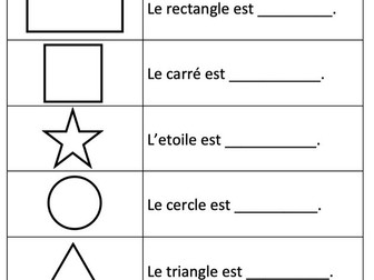 French Colours & Shapes Activity - Y4
