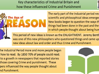 Crime 1750 - 1900 - Characteristics of Society affecting Crime and Punishment OCR SHP B