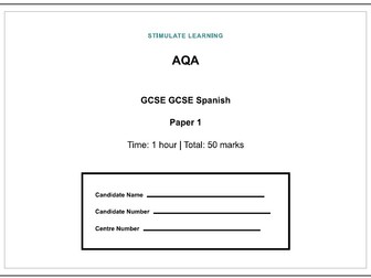 AQA GCSE Spanish Reading Past Paper NEW SPEC