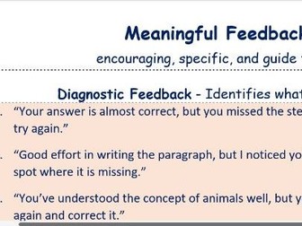 Meaningful Classroom Feedback Comments