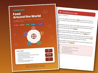 ESL Food Around the World Reading Pack A2-B1