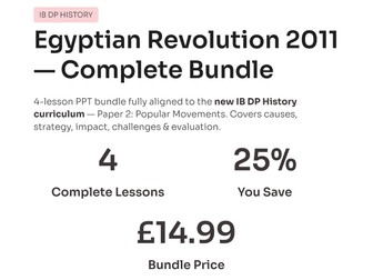 IB DP History Egyptian Revolution 2011 PPT Bundle | Paper 2 Popular Movements