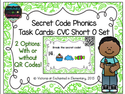 Secret Code Phonics Task Cards: CVC Short O Set