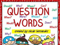 5ws and h question words anchor chart who what when where why