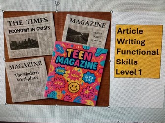 Functional skills 1 bundle for teaching article writing.