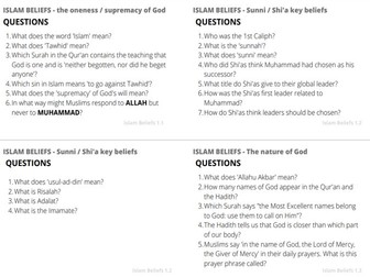 Religious Studies Q&A Flashcards - Islam