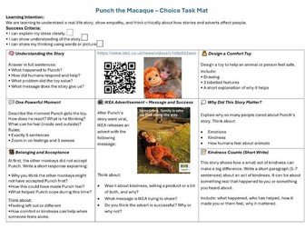 Punch the Macaque – Choice Task Mat (P7 / Second Level)