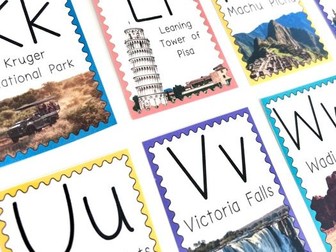 A-Z Alphabet World Landmark Flashcards